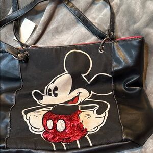 Disney Black and Red Sequin Mickey Tote
